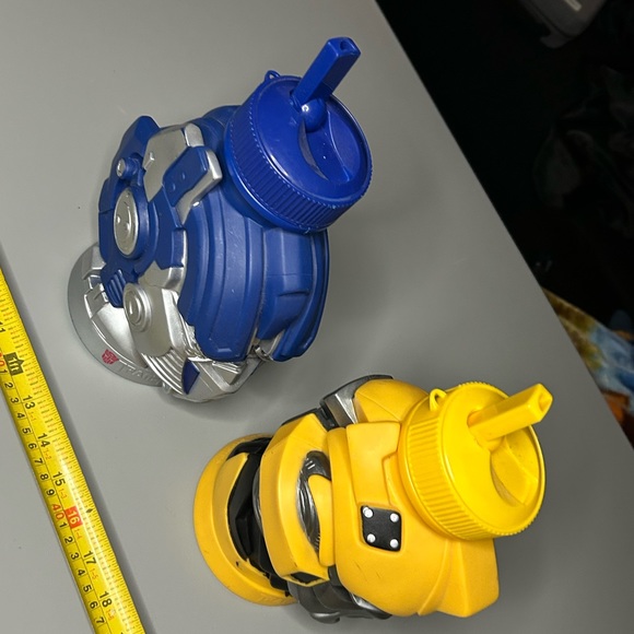 2012 Hasbro Transformers Bumble Bee & Optimus Prime Thermos Sip Mug Cup - Picture 11 of 12